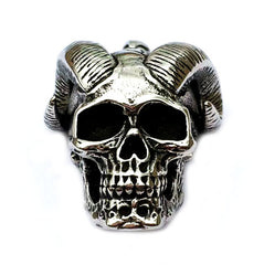 European And American Stainless Steel Jewelry Personalized Alternative Jewelry Wholesale Retro Animal Ram Skull Pendant Necklace