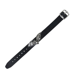 Desmodus Wriststrap Alchemy Gothic Black Leather Bat Bracelet