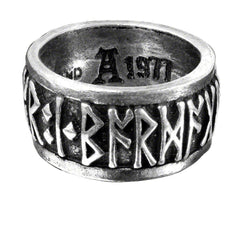 Runeband Ring Nordic/Viking 'Poetry is in Battle' Runes by Alchemy Gothic