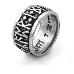 Runeband Ring Nordic/Viking 'Poetry is in Battle' Runes by Alchemy Gothic